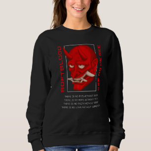 Sudadera Diseñador rojo negro de máscara japonesa para el D