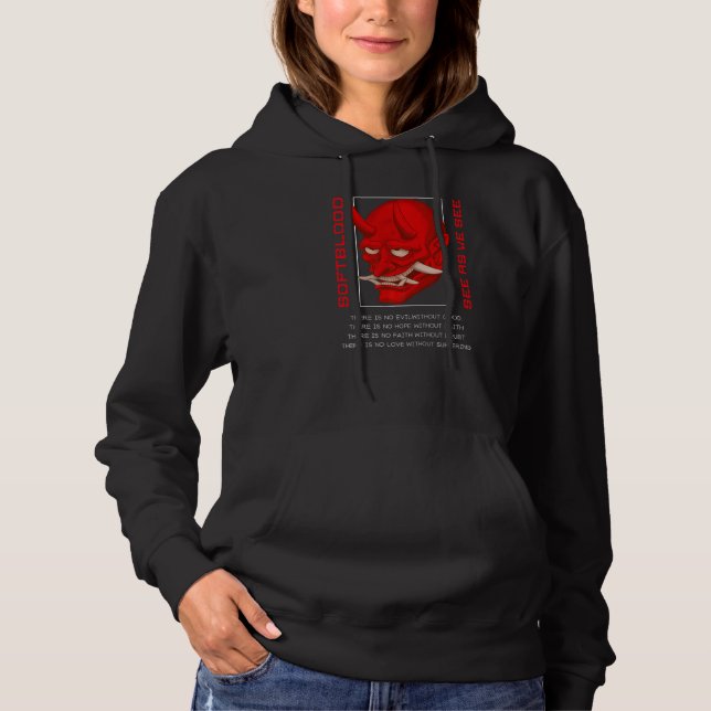 Sudadera Diseñador rojo negro de máscara japonesa para el D (Anverso)