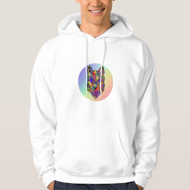 Sudadera diseño abstracto de lobo espectro (Anverso)