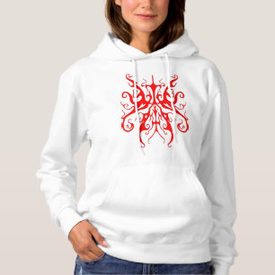 Sudadera Diseño Abstracto de Máscara Tribal Roja Elegante