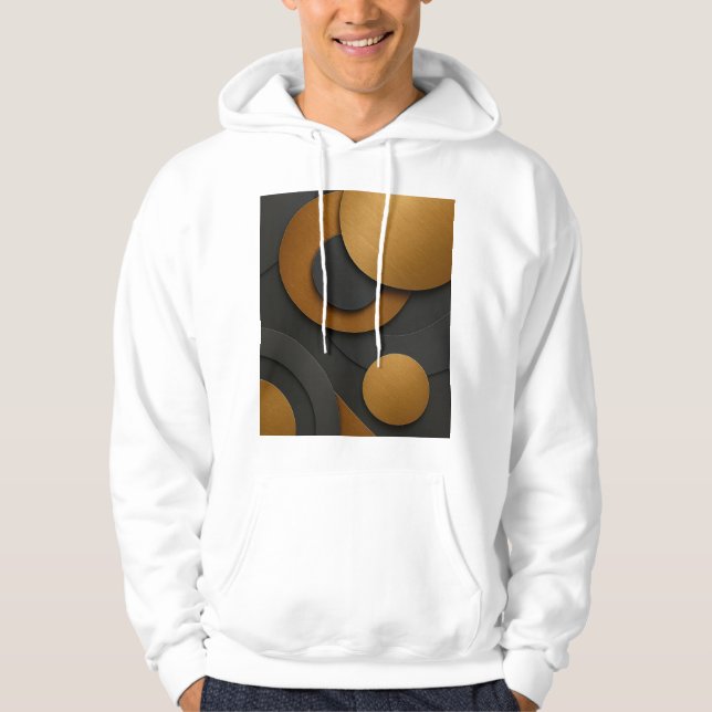 Sudadera Diseño abstracto geométrico de lujo negro y oro (Anverso)