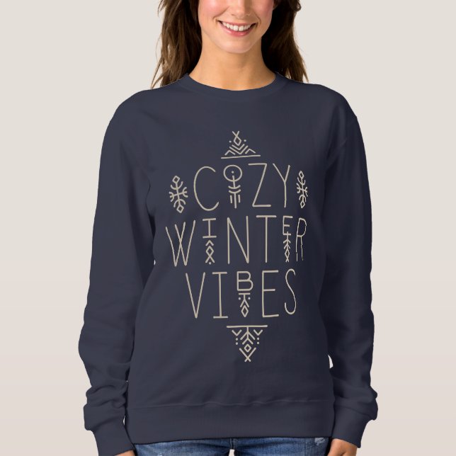 Sudadera Diseño acogedor de vibraciones de invierno (Anverso)