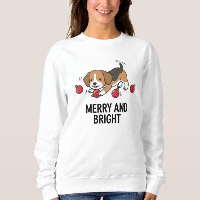 Sudadera Diseño Alegre y Brillante de Perro Beagle Suave de (Anverso)