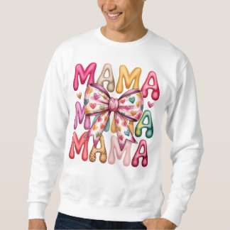 Sudadera Diseño apilado Retro Heart Bow Mama