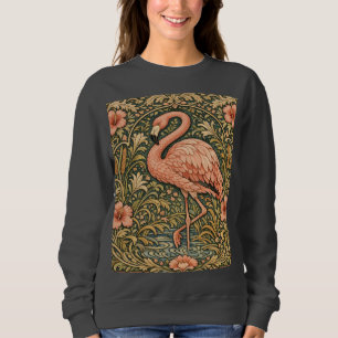 Sudadera diseño art nouveau de flamenco rosa vintage