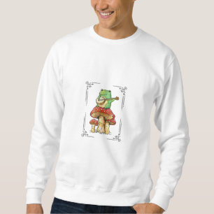 Sudadera Diseño Artístico Micología Goblincore Rana Hongos