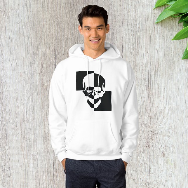 Sudadera Diseño audaz de cráneo de ilusión óptica en blanco (Subido por el creador)