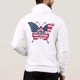 Sudadera Diseño Bandera de EE. UU. Mariposa Orgullo Patriót