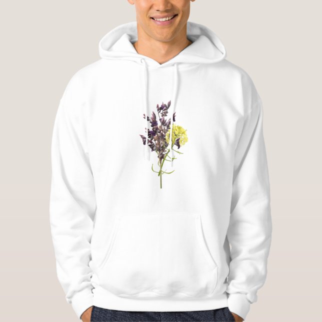 Sudadera Diseño botánico de lavanda y flor silvestre amaril (Anverso)