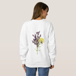 Sudadera Diseño botánico de lavanda y flor silvestre amaril