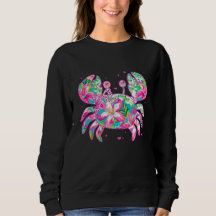 Diseño Costero Artístico de Cangrejo Floral