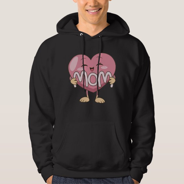 Sudadera Diseño de abrazo de corazón de mamá Kawaii (Anverso)