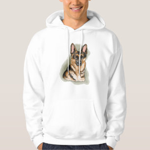 Sudadera Diseño de acuarela de pastor alemán negro y marrón