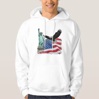 Sudadera Diseño de águilas y banderas norteamericanas para