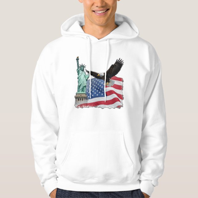 Sudadera Diseño de águilas y banderas norteamericanas para (Anverso)