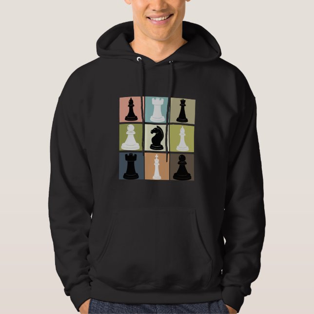 Sudadera Diseño De Ajedrez Con Chessboard Para Jugador De A (Anverso)
