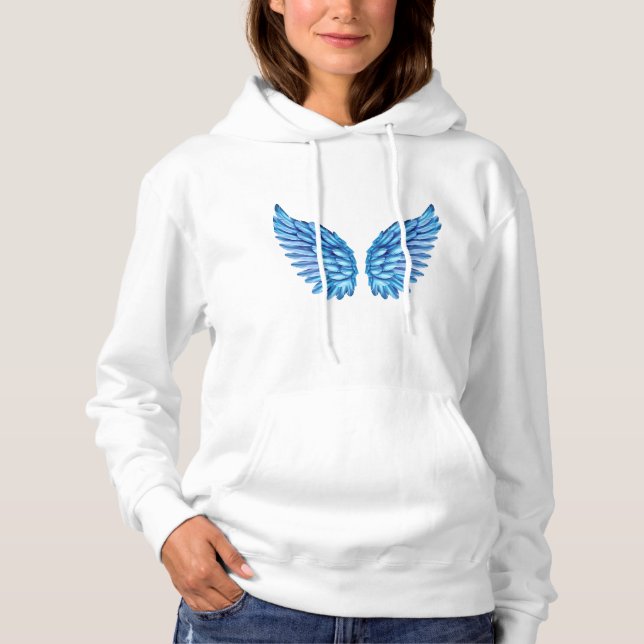 Sudadera Diseño de alas de ángel azul (Anverso)