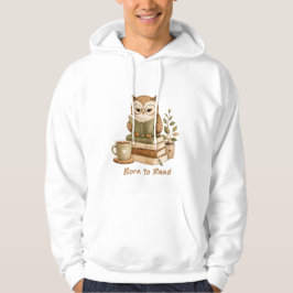 Sudadera Diseño de amante de libros de búho lindo nacido pa