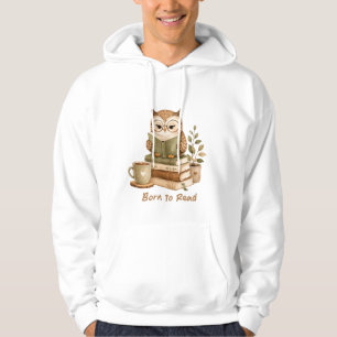 Sudadera Diseño de amante de libros de búho lindo nacido pa