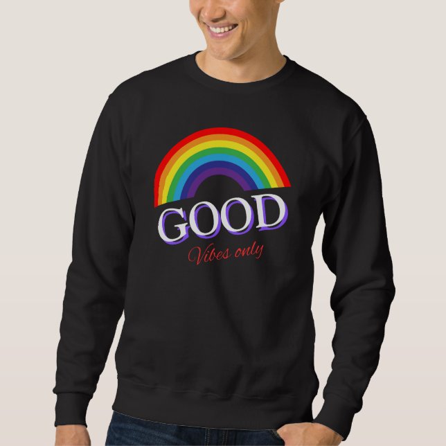 Sudadera Diseño de amor de Good Vibes Only Rainbow (Anverso)