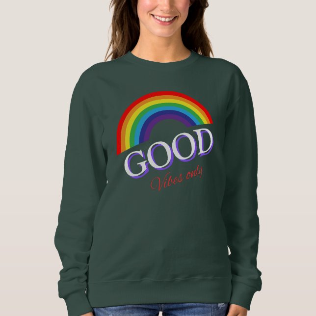 Sudadera Diseño de amor de Good Vibes Only Rainbow (Anverso)