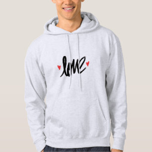 Sudadera Diseño de amor negro con corazones rojos