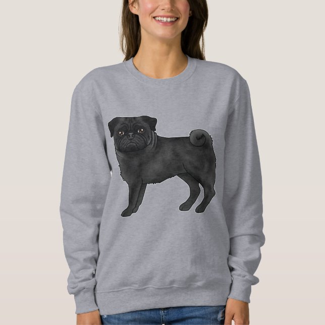 Sudadera Diseño de animal de raza de perro Mops Pug de colo (Anverso)
