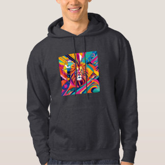 Sudadera Diseño de arte abstracto León que es vibrante,