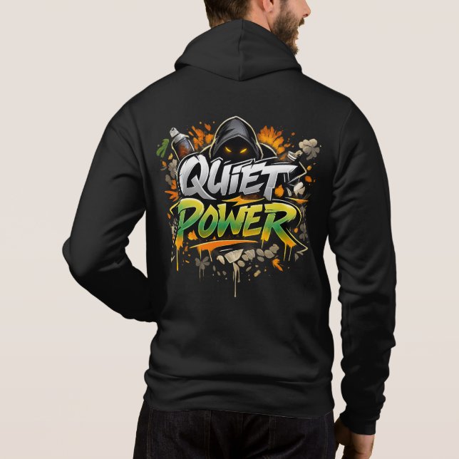 Sudadera Diseño de Arte Callejero Grafiti de Poder Silencio (Reverso)