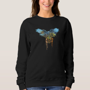 Sudadera Diseño de arte de búho volador acuarela