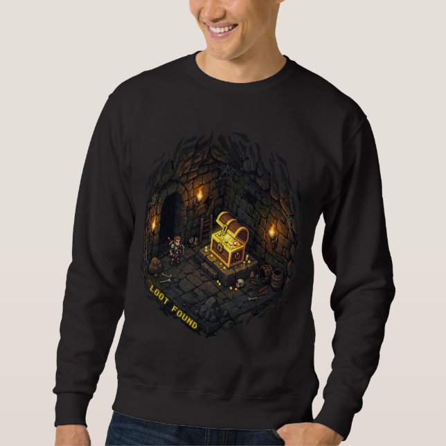 Sudadera Diseño de Arte Pixelado de Mazmorra de Fantasía co (Anverso)