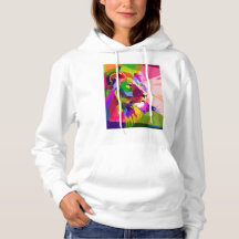 Diseño de arte pop prismático colorido de león