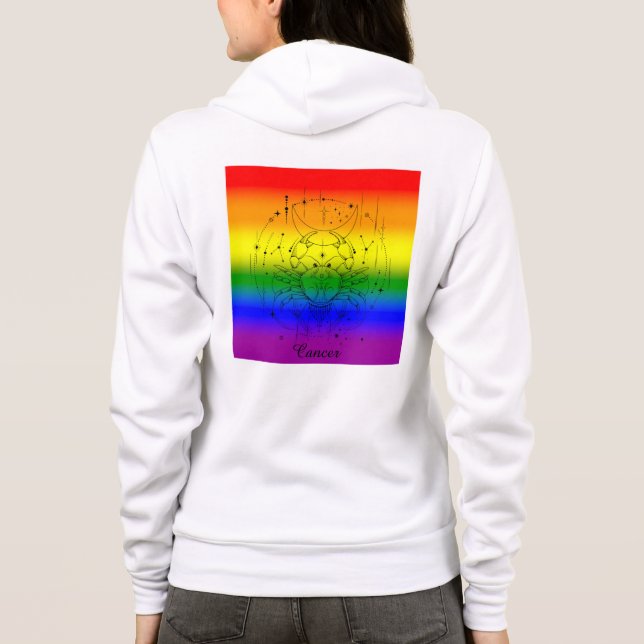 Sudadera Diseño de astrología con arco iris del orgullo LGB (Reverso)