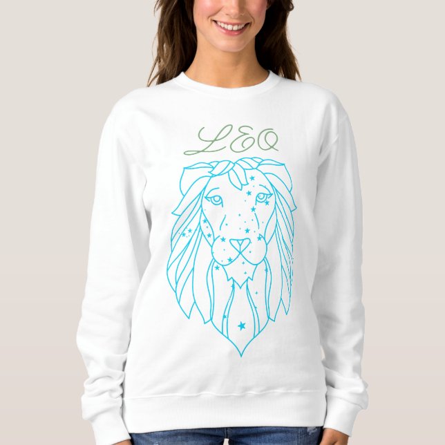 Sudadera Diseño de Astrología de Leo Zodiac Rótulo Negrita  (Anverso)