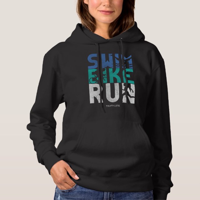 Sudadera Diseño de atletas en bicicleta de natación para de (Anverso)