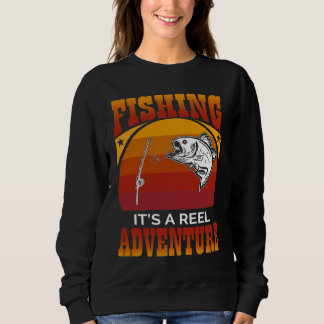 Sudadera Diseño de aventura de carrete de pesca al atardece