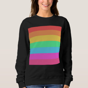 Sudadera Diseño de bandas de color de arcoiris Pastel