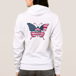 Sudadera Diseño de bandera americana mariposa-62616