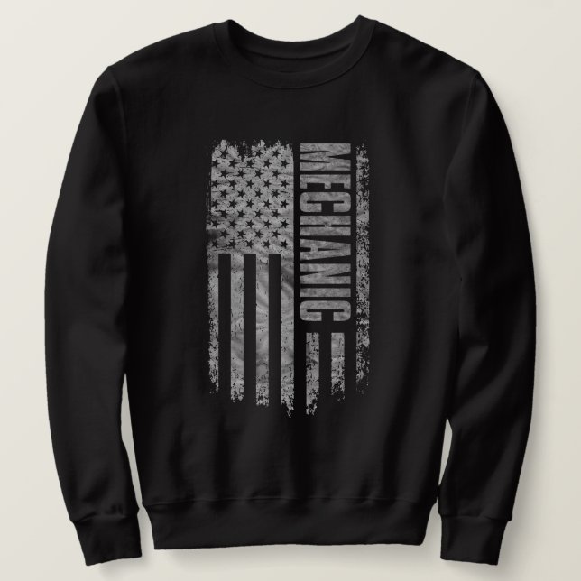 Sudadera diseño de bandera de EE. UU. de mecánico con aspec (Anverso del diseño)