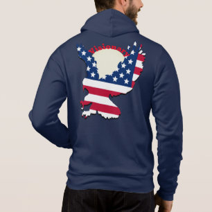 Sudadera Diseño de bandera estadounidense visionaria de águ