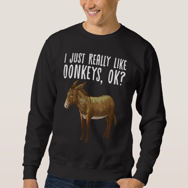 Sudadera Diseño De Burro Para Hombres Mujeres Animales De M (Anverso)