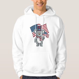 Sudadera Diseño de camiseta con bandera de koala patriótico