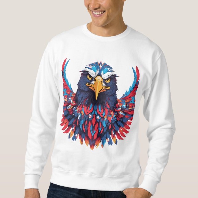 Sudadera Diseño de camiseta de águila majestuosa - muy alto (Anverso)