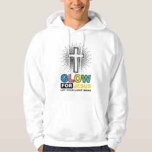 Sudadera Diseño de camiseta de luz de cruz cristiana Glow F