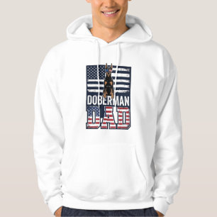 Sudadera Diseño de camiseta de perro patriótico Doberman Vi