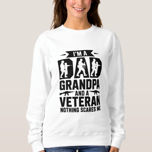 Sudadera Diseño de camiseta de veterano abuelo de papá orgu (Anverso)
