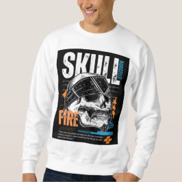 Sudadera Diseño de camiseta gráfica de cráneo con estilo