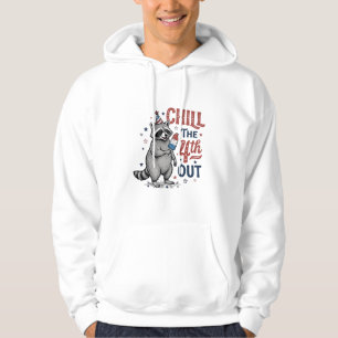 Sudadera Diseño de camiseta patriótica de mapache Relájate