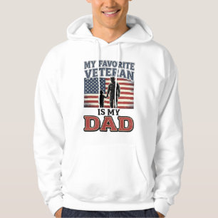 Sudadera Diseño de camiseta patriótica Mi padre es mi veter