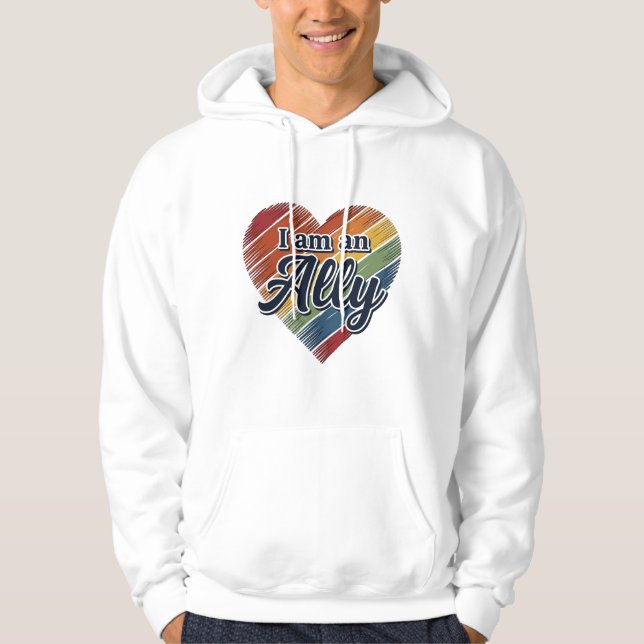 Sudadera Diseño de camiseta vectorial de corazón aliado arc (Anverso)